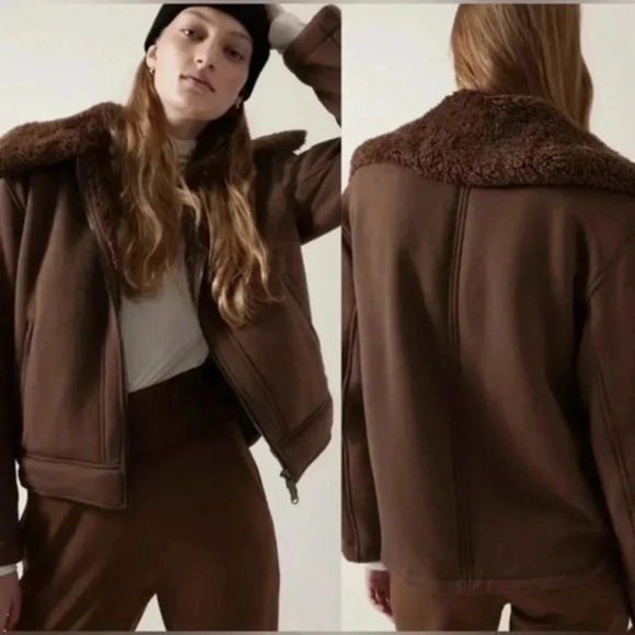 Athleta Jackets & Blazers - Athleta Womens westbound Sherpa Brown Jacket size Large